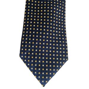 HOLLIDAY & BROWN Silk Macclesfield Navy Basket Weave Tie